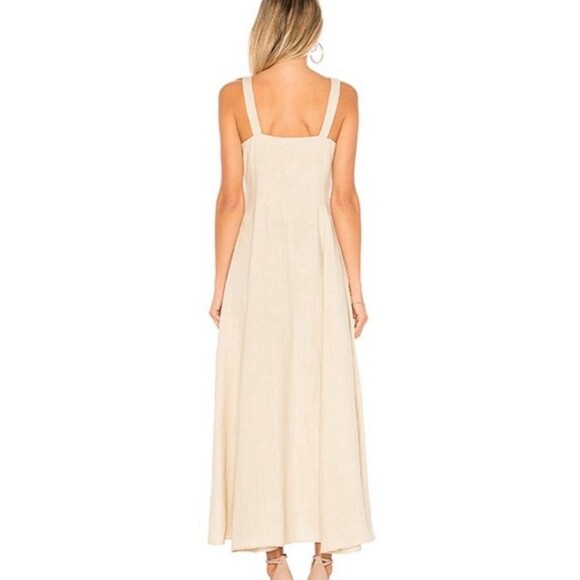 Mara Hoffman Size 4 100% Hemp Maxi Beige Dress Tie Front USA Made - Picture 3 of 16